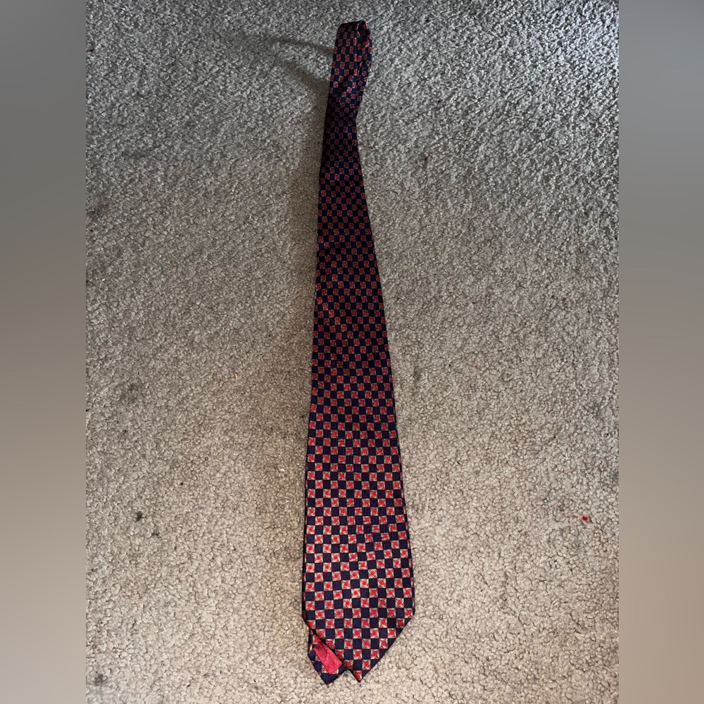 Stefano Ricci Silk Tie in Red and Blue Checkered Design